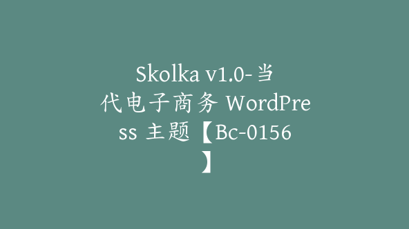 Skolka v1.0-当代电子商务 WordPress 主题【Bc-0156】