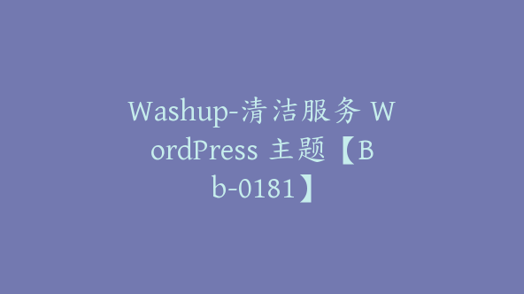 Washup-清洁服务 WordPress 主题【Bb-0181】