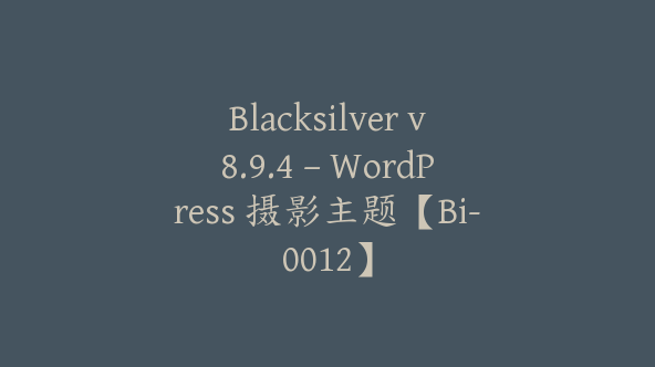 Blacksilver v8.9.4 – WordPress 摄影主题【Bi-0012】