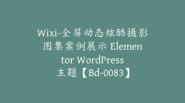 Wixi-全屏动态炫酷摄影图集案例展示 Elementor WordPress主题【Bd-0083】