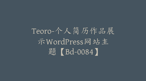 Teoro-个人简历作品展示WordPress网站主题【Bd-0084】