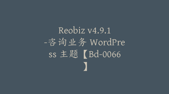 Reobiz v4.9.1-咨询业务 WordPress 主题【Bd-0066】