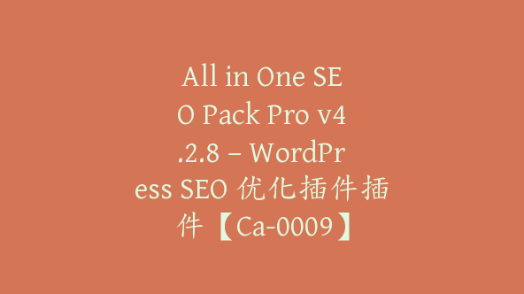 All in One SEO Pack Pro v4.2.8 – WordPress SEO 优化插件插件【Ca-0009】