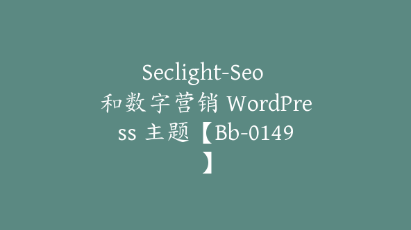 Seclight-Seo 和数字营销 WordPress 主题【Bb-0149】