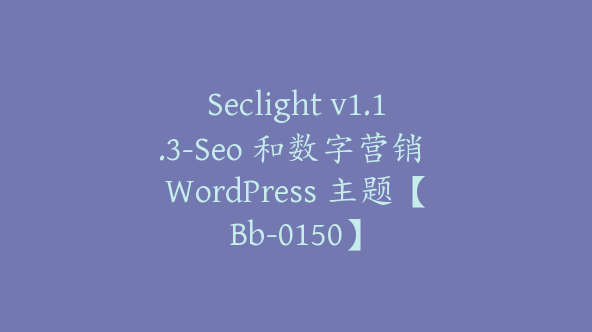 Seclight v1.1.3-Seo 和数字营销 WordPress 主题【Bb-0150】