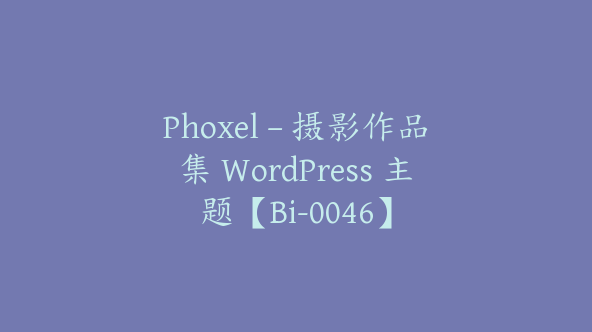 Phoxel – 摄影作品集 WordPress 主题【Bi-0046】