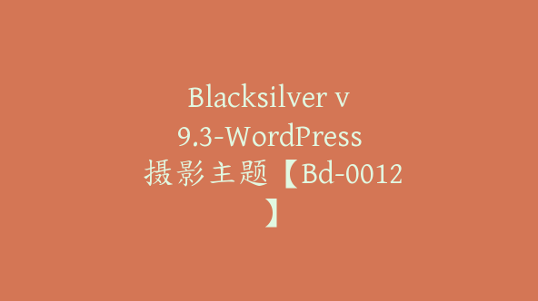 Blacksilver v9.3-WordPress 摄影主题【Bd-0012】