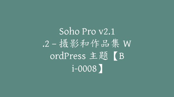 Soho Pro v2.1.2 – 摄影和作品集 WordPress 主题【Bi-0008】