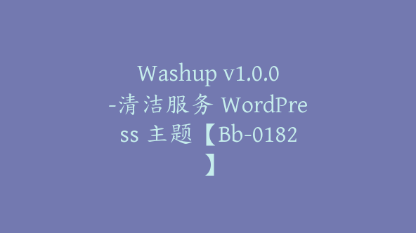 Washup v1.0.0-清洁服务 WordPress 主题【Bb-0182】