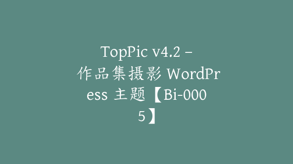 TopPic v4.2 – 作品集摄影 WordPress 主题【Bi-0005】