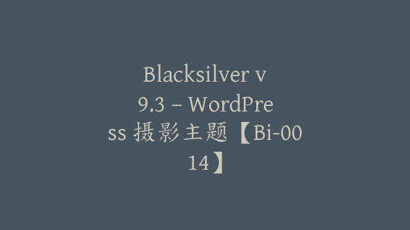 Blacksilver v9.3 – WordPress 摄影主题【Bi-0014】