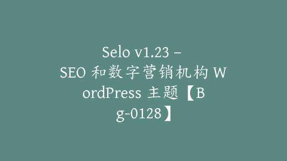 Selo v1.23 – SEO 和数字营销机构 WordPress 主题【Bg-0128】