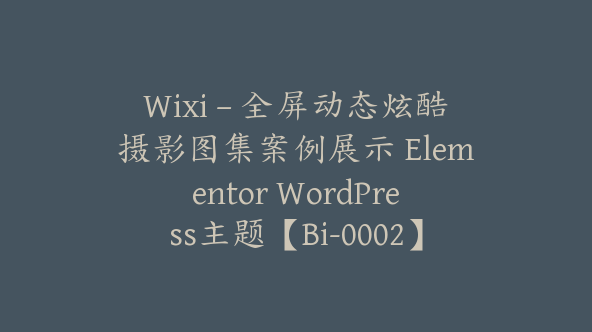 Wixi – 全屏动态炫酷摄影图集案例展示 Elementor WordPress主题【Bi-0002】