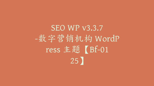 SEO WP v3.3.7-数字营销机构 WordPress 主题【Bf-0125】