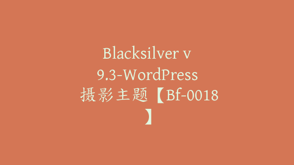 Blacksilver v9.3-WordPress 摄影主题【Bf-0018】